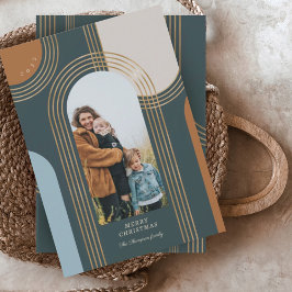 Cartão De Festividades Ouro Geométrico Concentrado Moderno Arcos 1 Foto