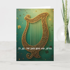 Cartão De Festividades Ouro Harp Irish Toast Rua. Dia de Patrick