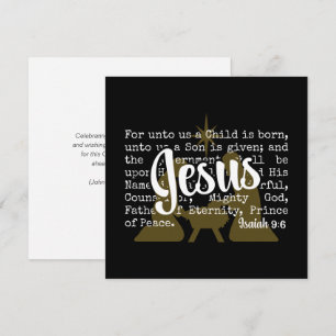 Cartão De Festividades Ouro Negro PARA NÓS JESUS Natal