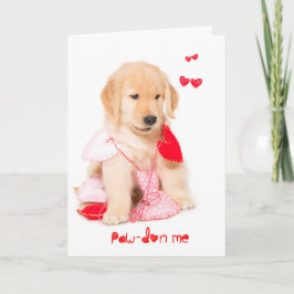 Cartão De Festividades Ouro Pawdon Me Retriever Puppy Namorados