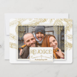 Cartão De Festividades Ouro Pines Aproveita Foto da Cruz Cristã