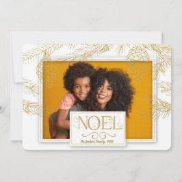 Cartão De Festividades Ouro Pines Noel Botanical Photo