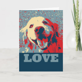 Cartão De Festividades Ouro Retriever Estylized Dia de os namorados Love