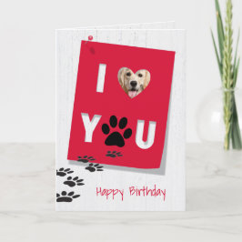 Cartão De Festividades Ouro Retriever Eu Te Amo Aniversário