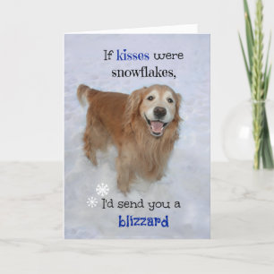 Cartão De Festividades Ouro Retriever Snowflake Dia de os namorados