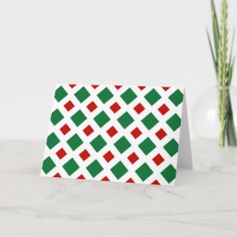 Cartão De Festividades Ouros Verdes e Vermelhos em Branco