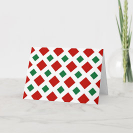 Cartão De Festividades Ouros Vermelhos e Verdes em Branco