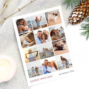 Cartão De Festividades Outro Ano Estranho Ano em Revisão Colagem de Fot