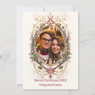 Cartão De Festividades Oval Decorativo Personalizado de Natal