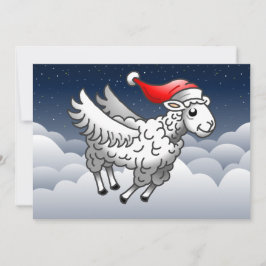 Cartão De Festividades Ovelha de Natal do Papai Noel
