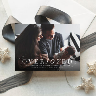 Cartão De Festividades Overjoyed holiday photo birth announcement
