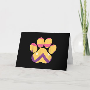 Cartão De Festividades Ovo Colorido Páscoa Pata Cachorro Engraçado Gatos 