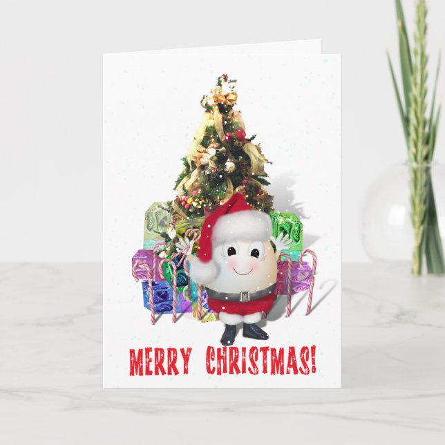 Cartão De Festividades Ovo de Natal para Papais noeis ordinários (Frente)