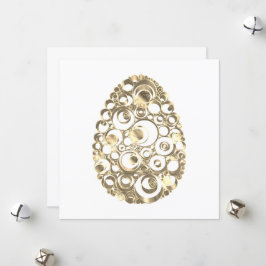 Cartão De Festividades Ovo de Páscoa Dourada Elegante do felz pascoa