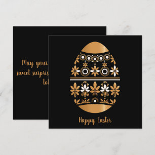 Cartão De Festividades Ovo de Páscoa dourado
