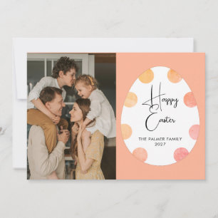Cartão De Festividades Ovo Simples Elegante Feliz Páscoa Foto da Família