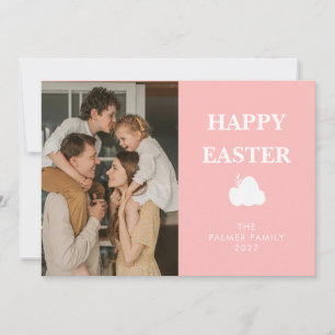 Cartão De Festividades Ovo Simples Elegante Feliz Páscoa Foto da Família