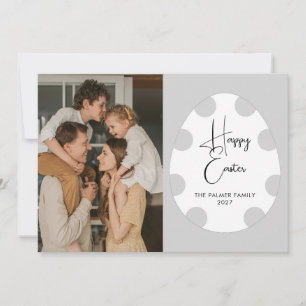 Cartão De Festividades Ovo Simples Elegante Feliz Páscoa Foto da Família