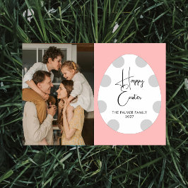 Cartão De Festividades Ovo Simples Elegante Feliz Páscoa Foto da Família