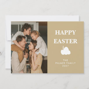 Cartão De Festividades Ovo Simples Elegante Feliz Páscoa Foto da Família