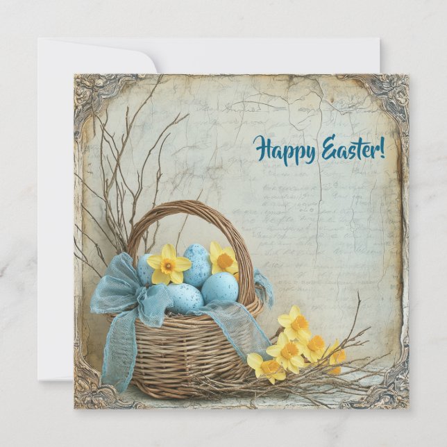 Cartão De Festividades Ovos de chique de vindima (Frente)