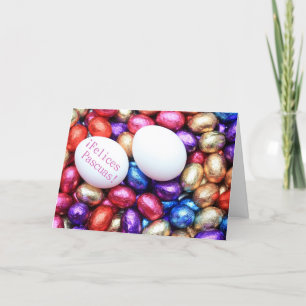 Cartão De Festividades ovos de chocolate espanhóis saudação de páscoa