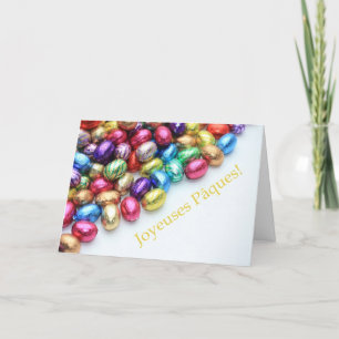 Cartão De Festividades ovos de chocolate saudação de páscoa francesa
