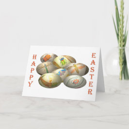 Cartão De Festividades Ovos de páscoa bordados