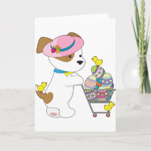 Cartão De Festividades Ovos de Páscoa Cachorros