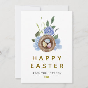 Cartão De Festividades Ovos de Páscoa Florais Elegantes Feliz Páscoa 1