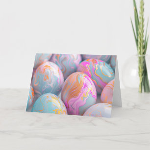 Cartão De Festividades Ovos de Páscoa marmoreados de Pastel