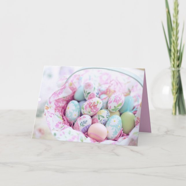 Cartão De Festividades Ovos de Páscoa Pintados (Frente)