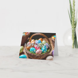 Cartão De Festividades Ovos e cestos de Páscoa coloridos decorativos