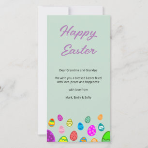 Cartão De Festividades Ovos Felzs pascoa Coloridos