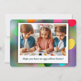 Cartão De Festividades Óvulo Colorido Personalizado de Diversão de Fotogr