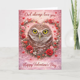 Cartão De Festividades Owl Always Love You: Burrowing Owl Valentine’s Day