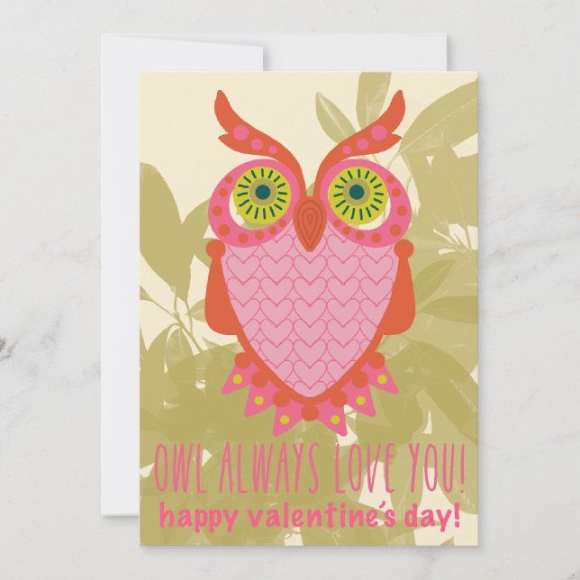 Cartão De Festividades OWL ALWAYS LOVE YOU Valentines card (Frente)