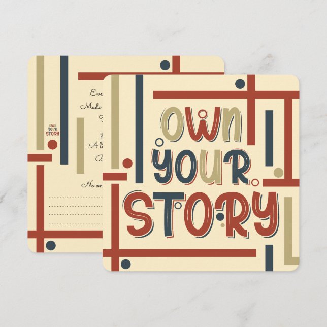 Cartão De Festividades Own Your Story – Inspirational Typography Design (Frente/Verso)