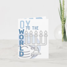 Oy Para O Mundo Engraçado Hanukkah Menorah Dobrou 
