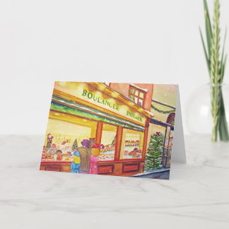 Cartão De Festividades Padaria de Natal em Paris