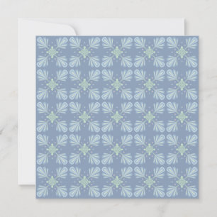 Cartão De Festividades Padrão Abstrato Floral Azul