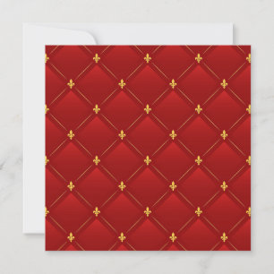 Cartão De Festividades Padrão art nouveau vermelho e dourado