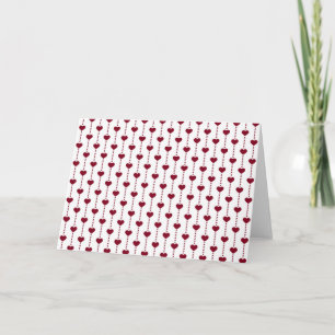 Cartão De Festividades Padrão/Corações Vermelhos