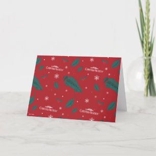 Cartão De Festividades Padrão de azevinho de férias de Natal