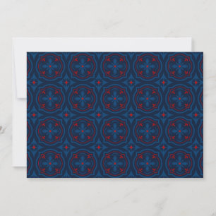 Cartão De Festividades Padrão de Azulejo Floral Decorativo