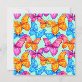 Cartão De Festividades Padrão de borboletas coloridas