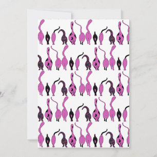Cartão De Festividades Padrão de Bumbuns de Gato Roxo