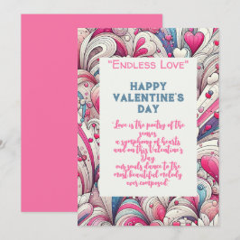Cartão De Festividades Padrão de corações amor eterno