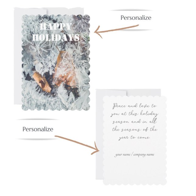 Cartão De Festividades Padrão de cristais de gelo mágico com folhas caída (Criador carregado)