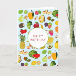 Cartão De Festividades Padrão de Fruta de Verão Colorida Personalizada